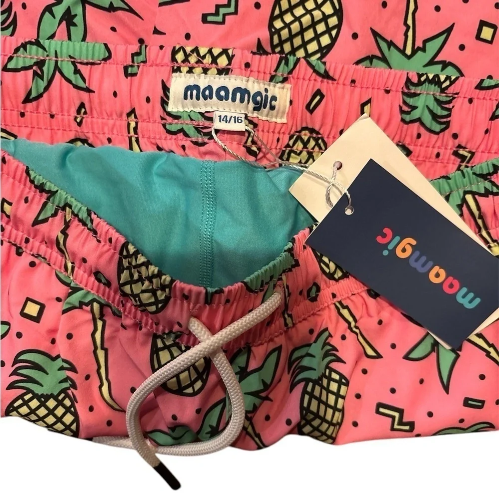 Maamgic Boys Swim Trunks with Compression Shorts - Size 14/16